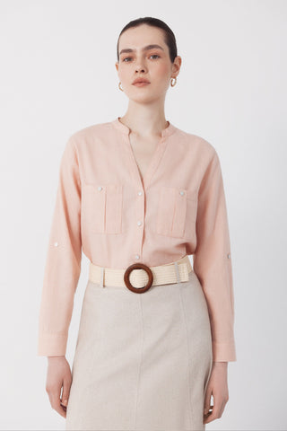 4.T.Ki.Camisa Lino Bolsil.