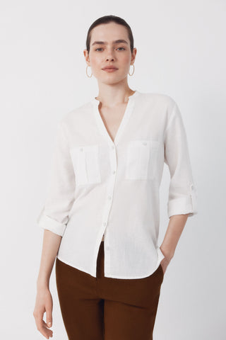 4.T.Ki.Camisa Lino Bolsil.