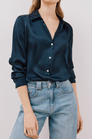 Camisa Manga Larga con Tejido Satinado