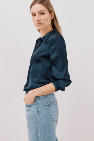 Camisa Manga Larga con Tejido Satinado