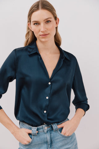 Camisa Manga Larga con Tejido Satinado