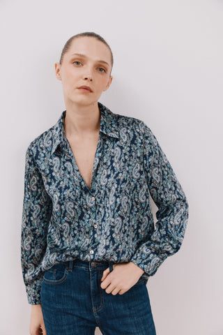 Camisa Manga Larga con Tejido Satinado