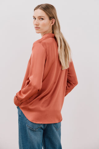 Camisa Manga Larga con Tejido Satinado