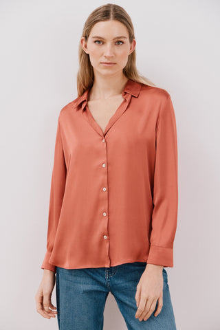 Camisa Manga Larga con Tejido Satinado