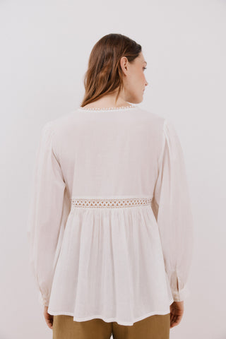 Blusa Manga Larga con Detalle de Lazo