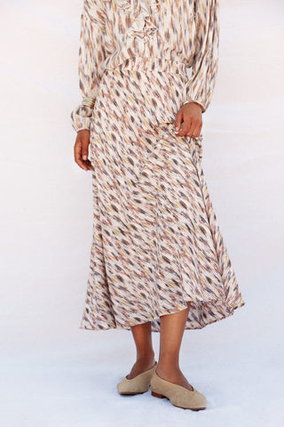 Enagua Midi Talle Alto con Estampado