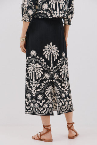 Enagua Recta con Estampado Floral.