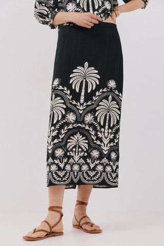 Enagua Recta con Estampado Floral.