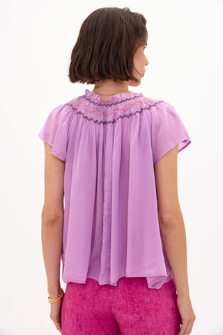 Blusa con Cuello Fruncido