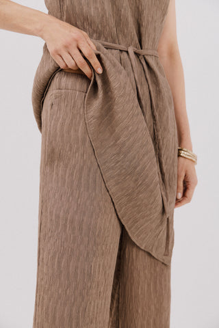 Pantalón con Cintura Elástica Efecto Arrugado.