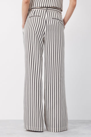 Pantalón con Cinturón Estampado Rayas