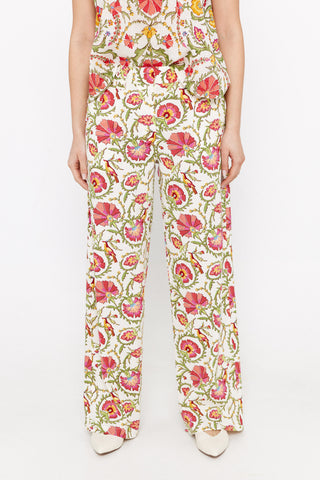 Pantalón Ancho con Estampado Floral