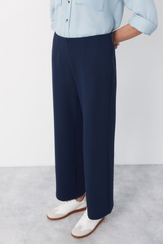 Pantalón Ancho de Punto Detalle Pinzas