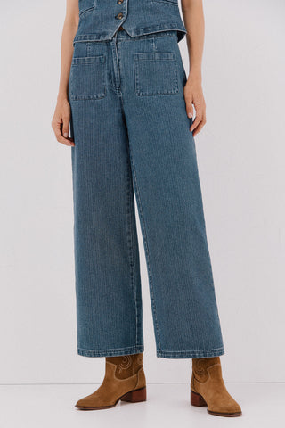 Jeans Talle Alto con Bolsillos