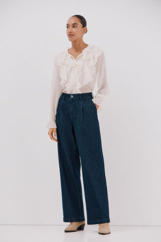 Jeans Talle Medio con Pinzas