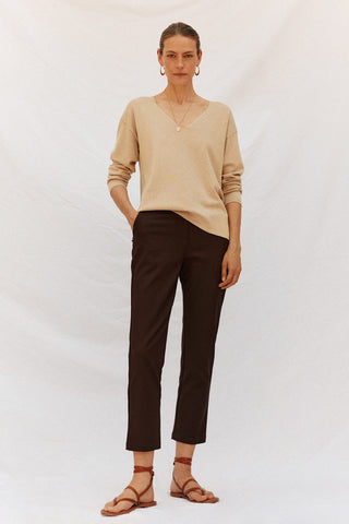 Pantalón Recto con Cintura Elástica