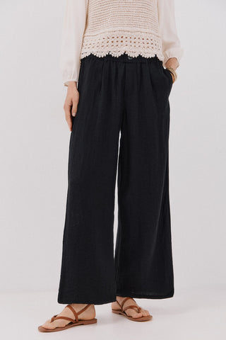 Pantalón Ancho con Cintura Elástica