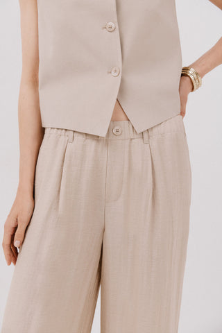 Pantalón Ancho con Cintura Elástica.