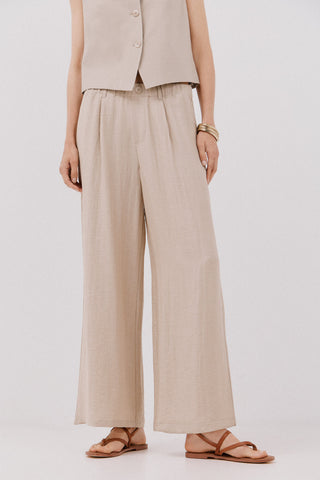 Pantalón Ancho con Cintura Elástica.