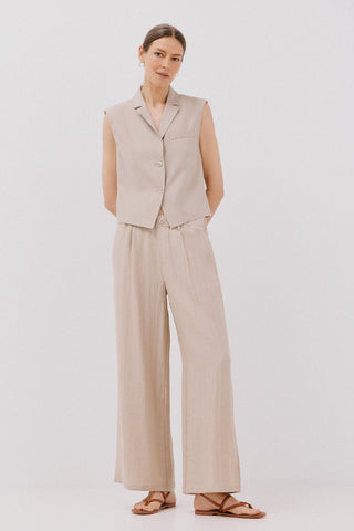 Pantalón Ancho con Cintura Elástica.