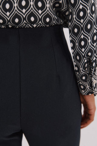 Pantalón Crop Talle Alto con Bolsillos