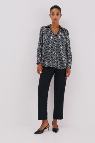 Pantalón Crop Talle Alto con Bolsillos