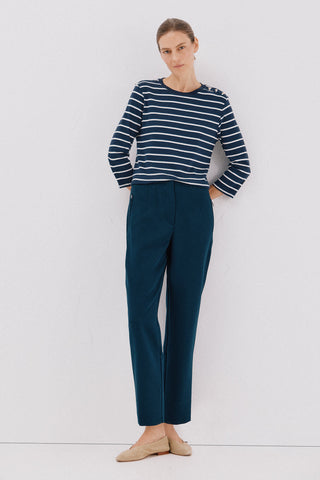 Pantalón Crop Talle Alto con Bolsillos