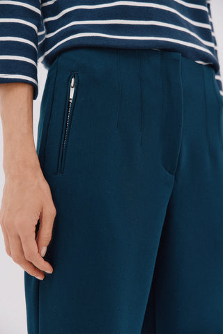 Pantalón Crop Talle Alto con Bolsillos