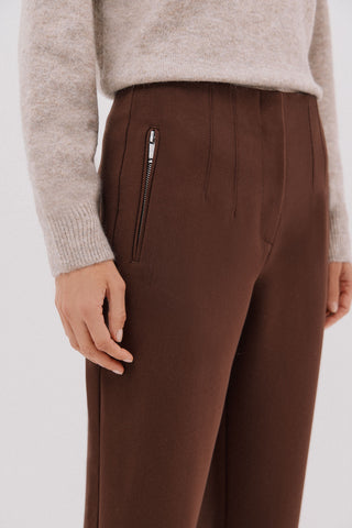 Pantalón Crop Talle Alto con Bolsillos