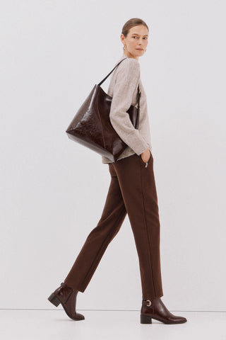 Pantalón Crop Talle Alto con Bolsillos