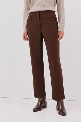 Pantalón Crop Talle Alto con Bolsillos