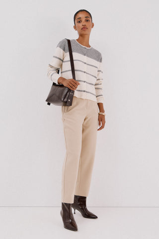 Pantalón Crop Talle Alto con Bolsillos