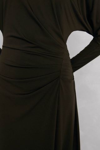 Vesrido Manga Larga con Detalle Fruncido