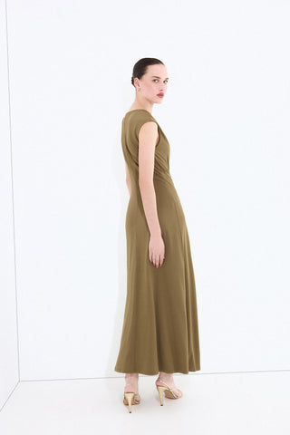 E. Vestido M/S Drapeado Circular.