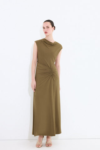 E. Vestido M/S Drapeado Circular.