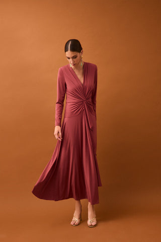Vestido Circular Nudo Central.