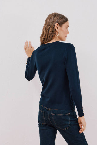 Sudadera Cuello Redondo con Detalles Acanalados.