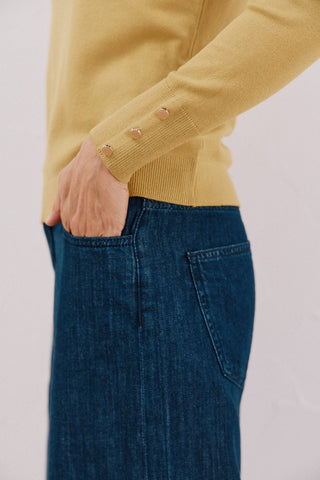 Sudadera Cuello Redondo con Detalles Acanalados.