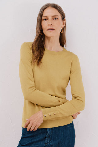 Sudadera Cuello Redondo con Detalles Acanalados.