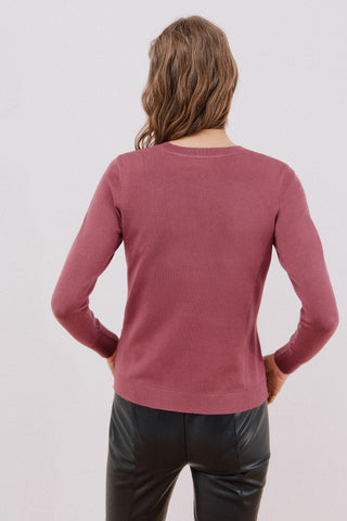 Sudadera Cuello Redondo con Detalles Acanalados