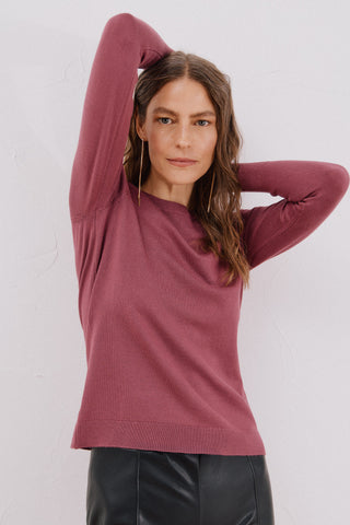 Sudadera Cuello Redondo con Detalles Acanalados