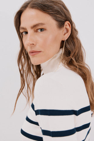 Sudadera Cuello Alto con Estampado Rayas