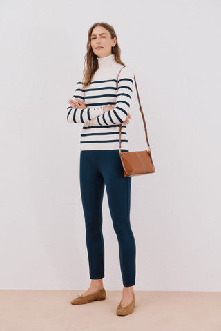 Sudadera Cuello Alto con Estampado Rayas