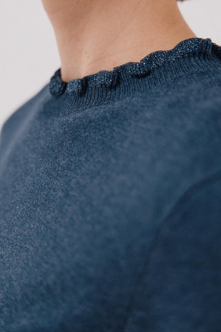 Sudadera Cuello Alto con Volantes