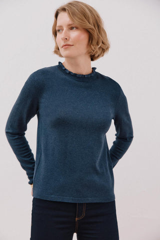 Sudadera Cuello Alto con Volantes