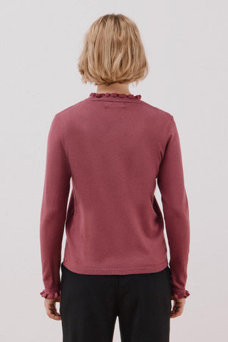 Sudadera Cuello Alto con Volantes