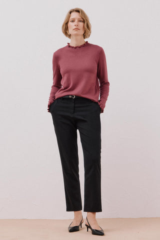 Sudadera Cuello Alto con Volantes