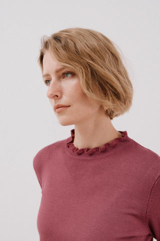 Sudadera Cuello Alto con Volantes