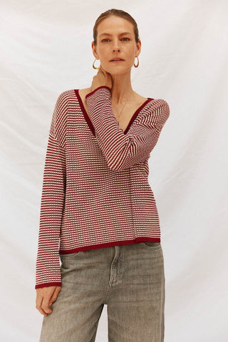 Sudadera de Punto con Detalles Acanalados