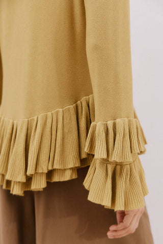 Blusa Manga Larga con Detalle de Volantes